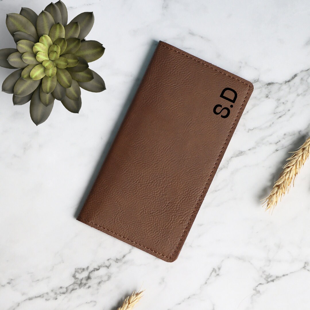 Genuine Leather Checkbook Cover Personalized Leather Checkbook