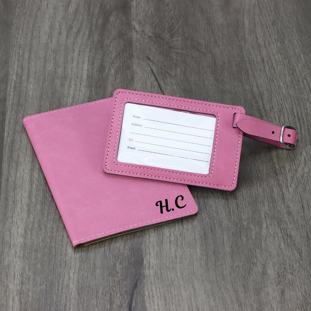 Personalized Passport Cover & Luggage Tag Set, Custom Passport Holder