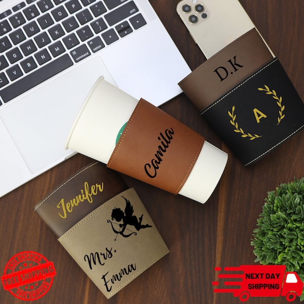 Personalized Coffee Cup Sleeves Etsy