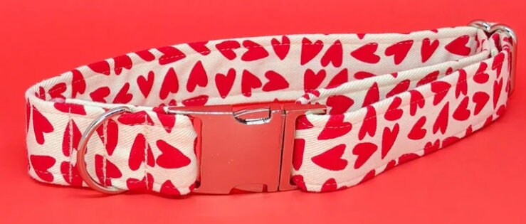 Comfy Tails Hearts Design Leash Collars Etsy