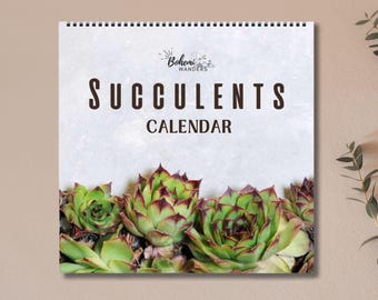 Succulent Cactus 2027 Wall Calendar,  Botanical Desert Plant Photography, Plant Lover Gift, Southwest Office Decor, Gardener Gift