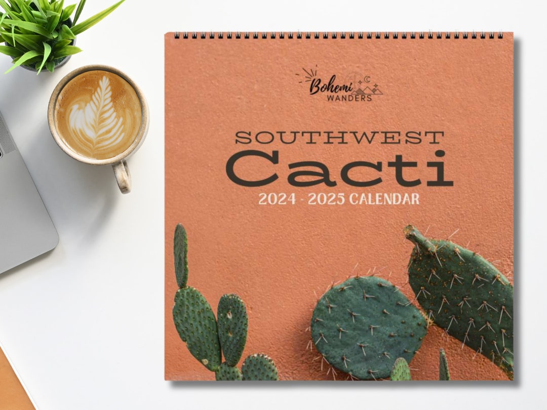 20242025 Southwest Cacti Wall Calendar, Cactus & Succulents Desert