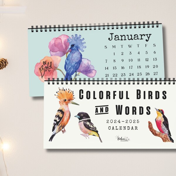 Tropical Birds 2024 Calendar Etsy