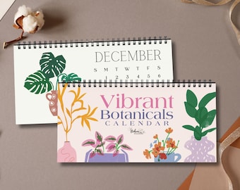 2027 Desk Calendar - Botanical Plant Art - Monthly Calendar - Boho Desk Decor - Plant Lover Gift - Plant Mom Gift  - Vibrant Botanicals