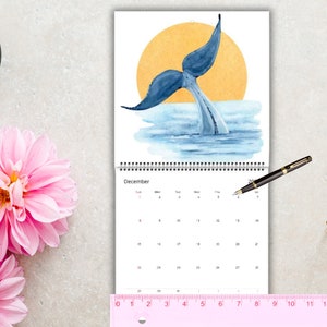 Hawaii Watercolor Calendar – Tropical Island Life, Beach & Ocean Art, Island Girl Gift, Coastal Wall Decor, 2025-2026 Travel Calendar