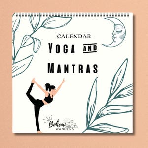 Yoga Mantras 2026 2027 Wall Calendar – Boho Spiritual & Growth Mindset Mid Year Calendar for Yogis