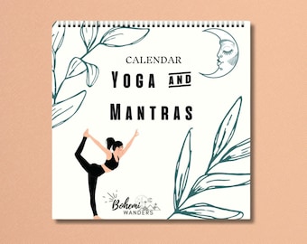 Yoga Mantras 2026 2027 Wall Calendar – Boho Spiritual & Growth Mindset Mid Year Calendar for Yogis