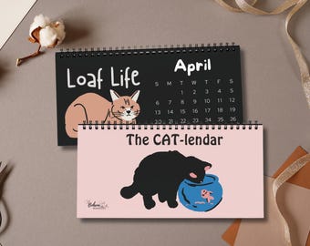 Bureaukalender grappige kat, gekke kattenzinnetjes, cadeau kattenmoeders en kattenvaders (2026 2027)