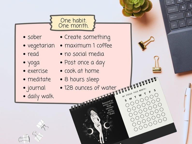 Daily Habit Tracker Desk Calendar • Divine Rumi Routine Tracker ...