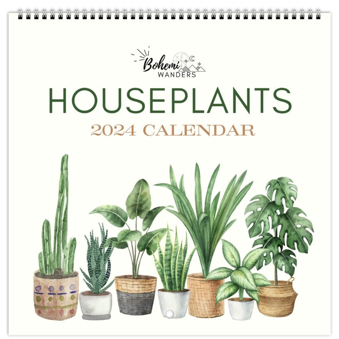 Watercolor Houseplants 2024 Calendar, Plant Lover Calendar, Crazy Plant