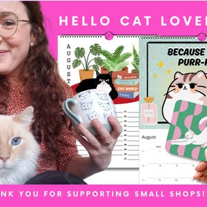 Meet the artist behind BohemiWANDERS cat calendars. Small business creating funny cat gifts, wall calendars, and whimsical illustrated designs for cat lovers.