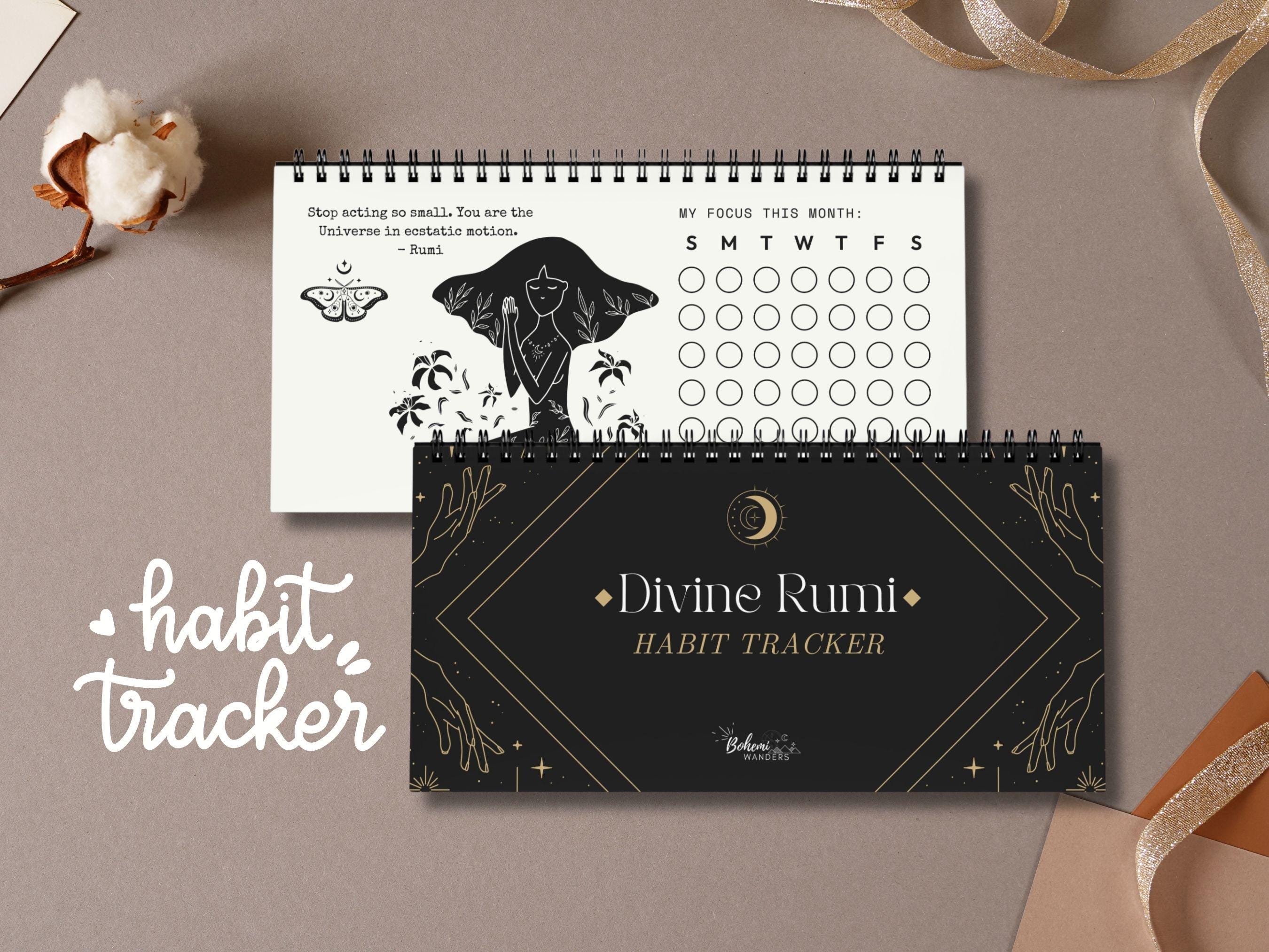 Daily Habit Tracker Desk Calendar • Divine Rumi Routine Tracker ...