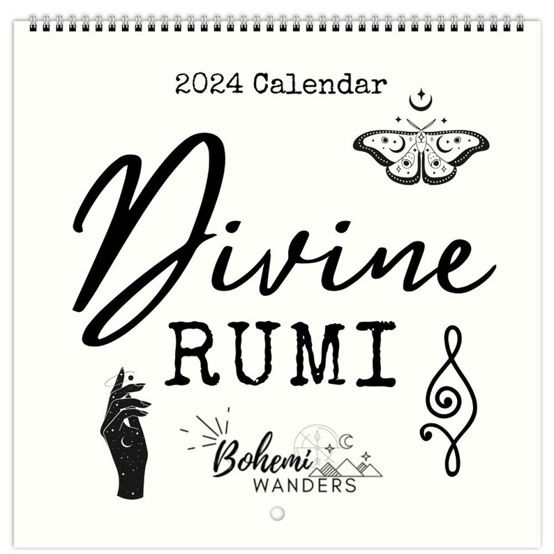 2024 Divine Rumi Celestial Calendar/ 2024 Rumi Quotes Etsy
