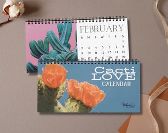 2027 Desk Calendar – Botanical Monthly Calendar - Cactus Photography Calendar - Southwest Decor -Boho Earthy Decor - Plant Lover Gift