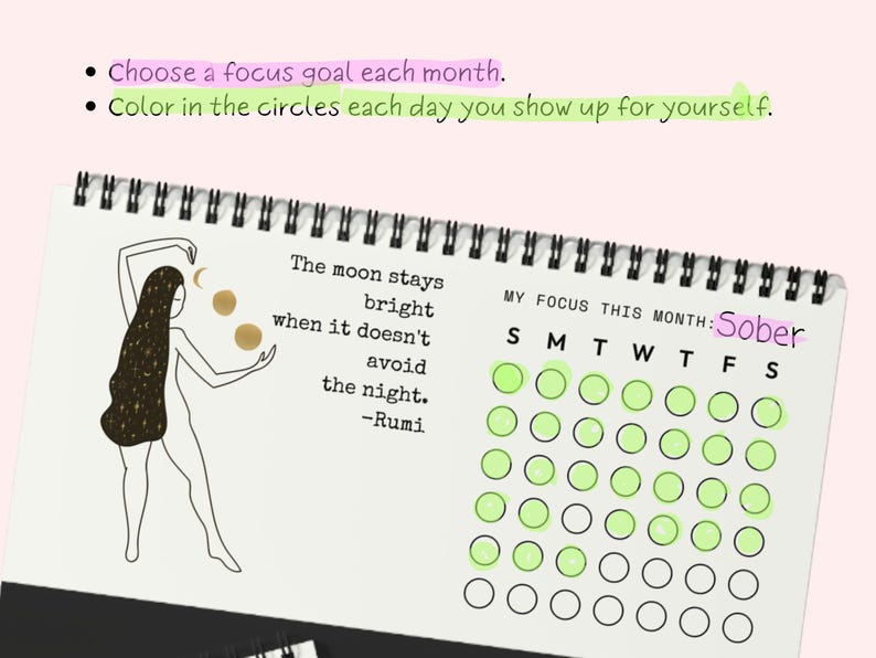 Daily Habit Tracker Desk Calendar • Divine Rumi Routine Tracker ...