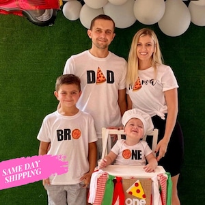 Pizza Party Familien Shirts- Pizza-Geburtstagsparty- Pizza-Party-Passende Familien-Pizza-Shirts- Erster Geburtstag- Zweiter Geburtstag- Pizza