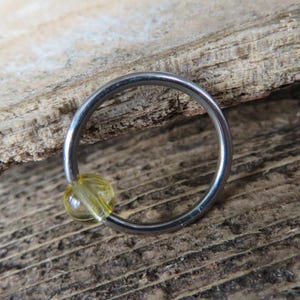 Citrine Natural Stone CBR Piercing ASTM F-136 Implant Grade Titanium Captive Bead Ring Septum Lip Daith Cartilage Floating Belly Navel Nose