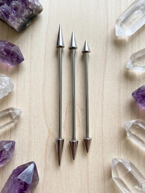 Surgical Steel Industrial Scaffold Piercing Barbell: Customizable Spike Length, Hypoallergenic Gauge (14G)