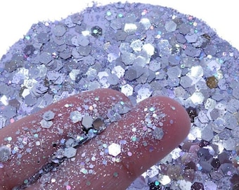 Crystal Ice Craft Glitter: Silver Chunky Glitter