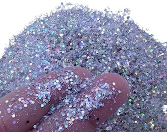 Icy Radiance Craft Glitter: Silver Chunky Sparkle