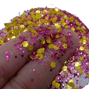 Extra Sunny Sunrise Craft Glitter: Pink, Red, and Gold Sparkles