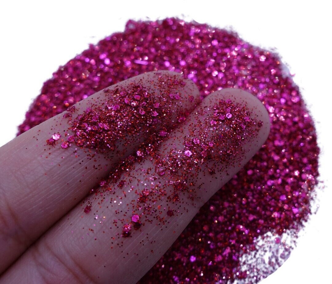 Radiant Raspberry Craft Glitter: Chunky Pink Sparkles - Etsy