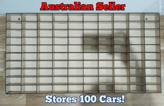 Digital Download- 100 Car Storage Drawing: 3 mm thick MDF - Laser Cutting File for Storing Hot Wheels / Matchbox. **Not a physical product**