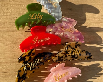 Gepersonaliseerde klauwclip, aangepaste gegraveerde naamclip, cadeau bruidsmeisje, huwelijkscadeau, cadeau voor haar