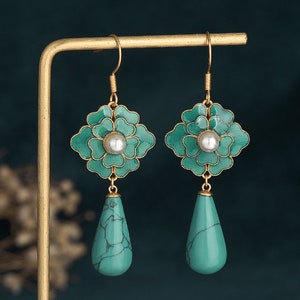 Handmade Genuine Green Jade Donut Earrings,18K Gold Plated Jade Earrings, Burmese Jade Earrings,Jade Dangle Earrings,Gift For Women