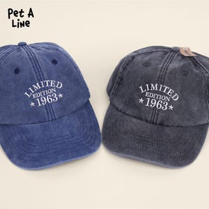Embroidered Limited Edition Baseball Cap, Custom Age 50th 60th 70th Birthday Hat, Personalised Mom & Dad Gifts, Grandpa Father&#39;s Day Gifts