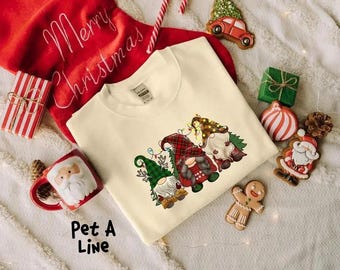 Christmas Gnome Crewneck Sweatshirt, Cute Gnome Gonk Christmas Matching Comfy Sweater, Xmas Eve Night Family Outfit, Christmas Unisex Jumper