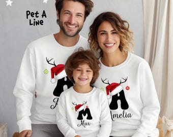 Custom Family Christmas Sweatshirt, Personalised Family Matching Name & Initial Christmas Jumper, Xmas Holiday Sweater, Christmas Presents