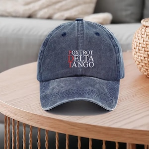 Gorra bordada Foxtrot Delta Tango, gorra de béisbol sutil anti-Trump, gorra política vintage FDT, gorra llamativa para papá, regalos para el Día del Padre