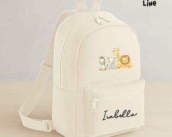 Mochila de safari personalizada para niños, mochila escolar con nombre personalizado, mochila para la vuelta al cole, bolsa con animales de safari, regalo para niños pequeños