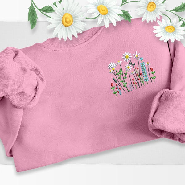 White Floral - Sustainably Made Sweatshirt main image 1