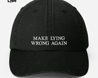 Cappello "Make Lieing Wrong Again", berretto da baseball ricamato per papà, cappello vintage per protesta, cappello per la giustizia sociale, cappello regolabile per papà, regali per la festa del papà