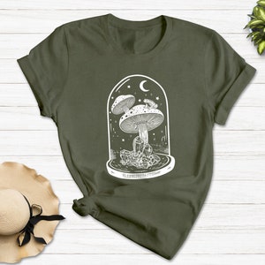 Mushroom Clestial Shirt, Aesthetic Mushroom Nature Art Tshirt, Cottagecore Mushroom Fungi Clothing, Botanical Plants Graphic Tee, Unisex Top