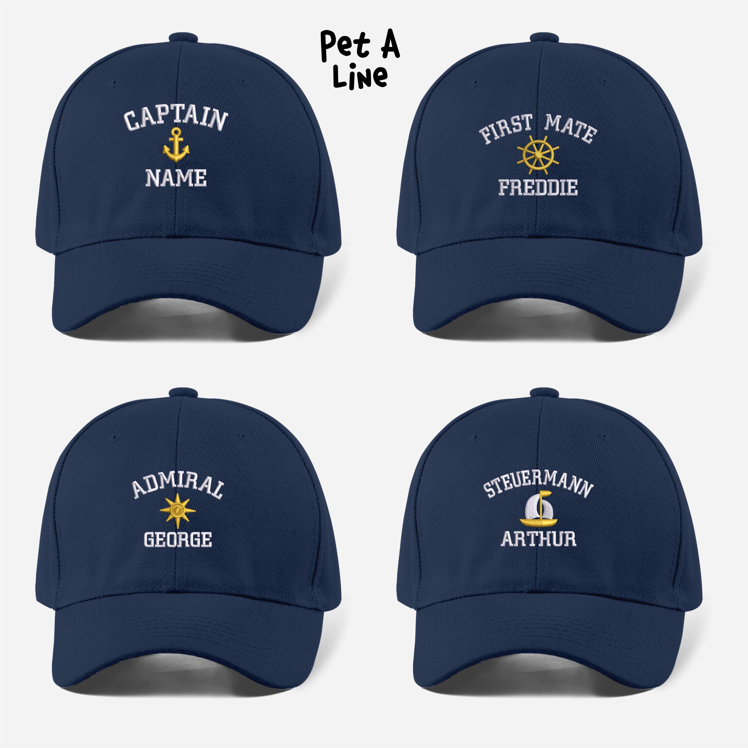 Cappello da baseball personalizzato con il nome del capano e il logo Cappello da baseball personalizzato con il nome del capano e il logo