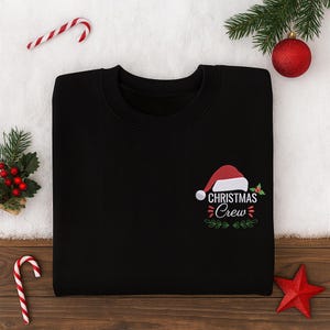 Merry Christmas Santa&#39;s Sleigh Sweatshirt, Embroidered Reindeer Crewneck Sweater, Winter Xmas Holiday Jumper, Santa Sweater, Christmas Gifts