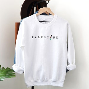 Sweat-shirt Palestine, pulls imprimés carte de la Palestine, pull ras du cou confortable pull adultes et enfants, vêtements palestiniens, livraison gratuite au Royaume-Uni
