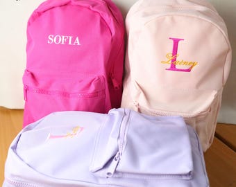 Personalised Kids Name & Initial Backpack, Embroidered Back to School Backpack, Kids and Toddlers Nursery Bag, Children Starting School Gift