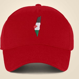 Palestine Baseball Hat, Palestine Country Map Embroidered Cap, Palestine Dad Hat, Palestine Map 5 Panel Snapback Hat, Fitting Adjustable Cap