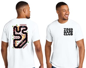 Camiseta del Club de Papás Cansados, camiseta estampada "Juega a Cars en la Espalda de Papá", camiseta para papá con tema de pista de carreras de Mat Road, regalo para nuevos papás, regalos para el Día del Padre