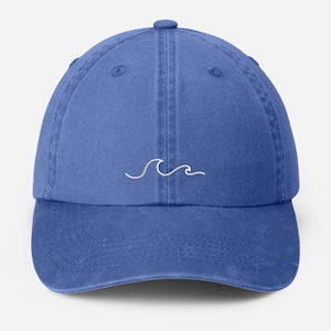 Beach Wave Embroidered Hat, Bachelorette Party Hats, Vintage Beach Hat for Women, Adjustable Strap Back, Cool Summer Hat, Girlfriend Gift
