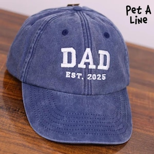 Gorra bordada personalizada para papá, gorra personalizada con fecha de cumpleaños, gorra de béisbol vintage para papá, regalo del Día del Padre para papá primerizo, regalos de cumpleaños para papá