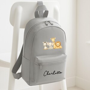 Personalised Kids Safari Backpack, Custom Name Printed Kids School Bag ...