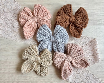 Crochet Hair Bow Clip