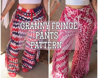 GRANNY FRINGE Crochet pants  PATTERN