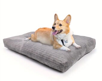 Washable Dog Beds, Pet Deluxe Thickened Flannel Fluffy Comfy Kennel Pad, Anti-Slip & Anti-Scratch Pet Sleeping Mat