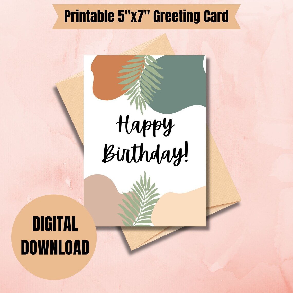 Boho Birthday Card Digital INSTANT Download Printable - Etsy